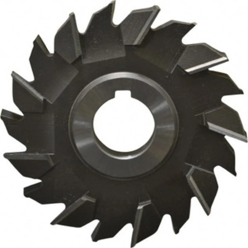 Made in USA 4 Diam x 1/2 Face Width Staggered Tooth Side Milling Cutter 1 Arbor Hole, High Speed Steel, Uncoated, 18 ...